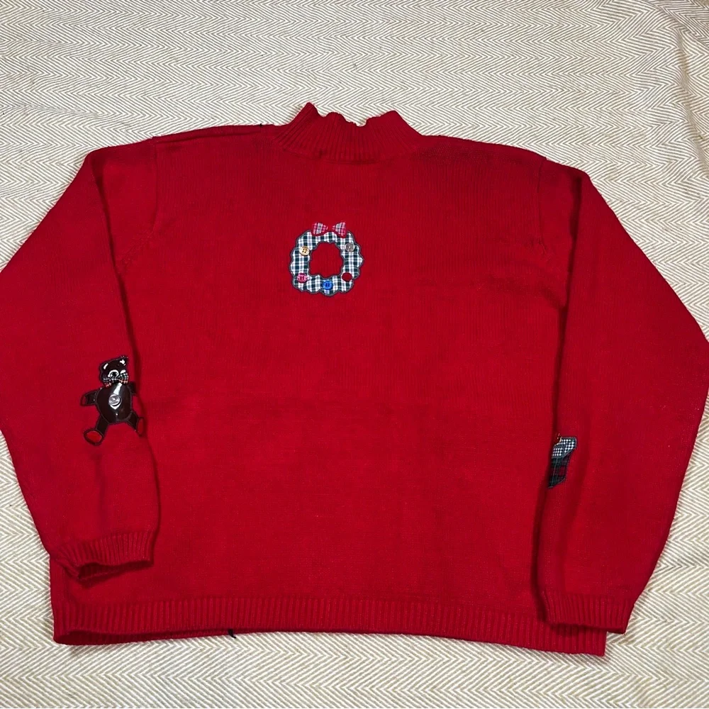 Karen Scott Sweater Women’s L Christmas Holiday‎ Pullover Sweater Knit Cotton